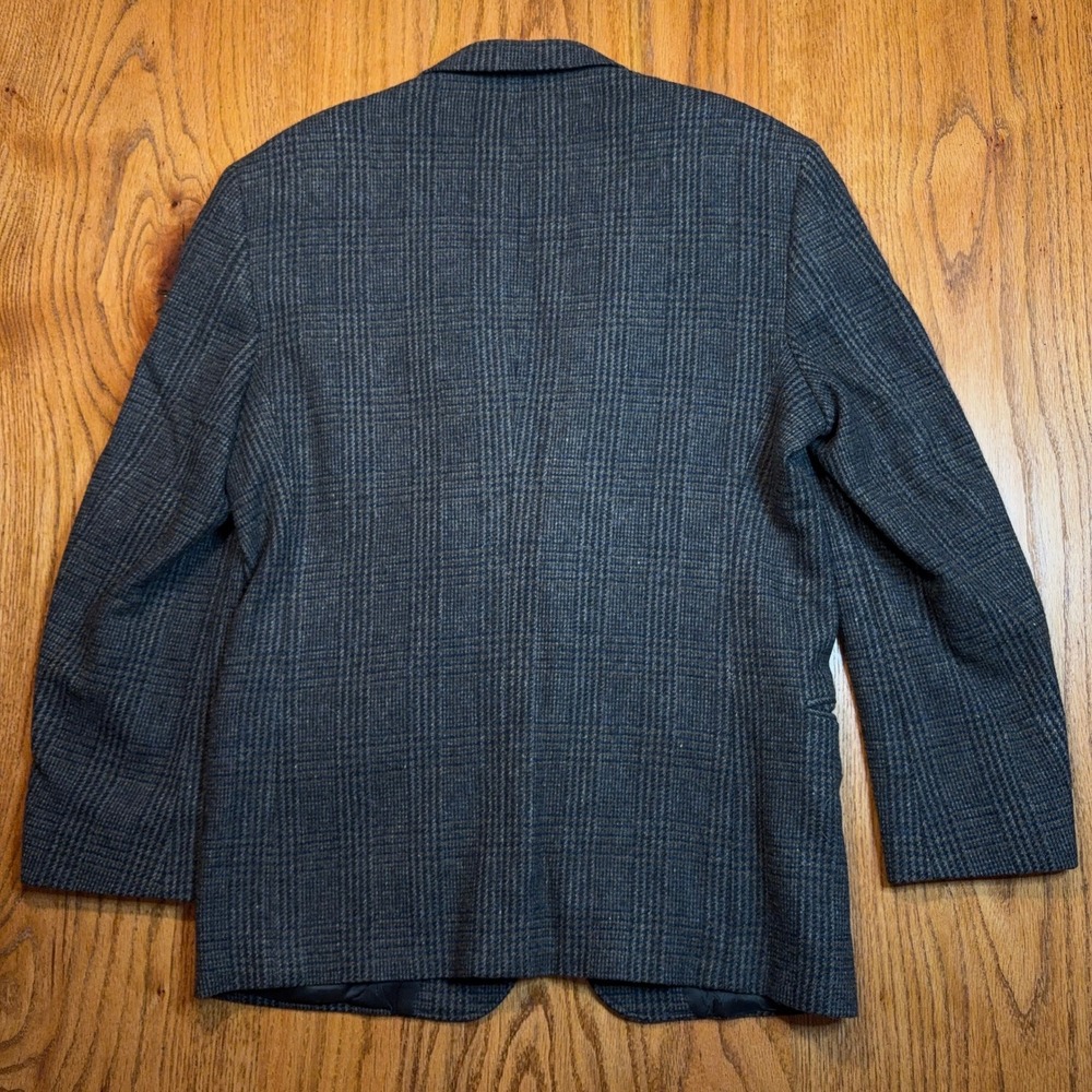 Vintage Woolrich Blazer Men's Medium Gray Plaid Jacket Wool Blend Made in USA - Picture 10 of 10